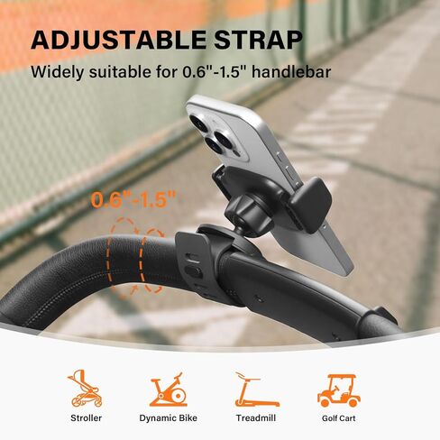 A2C Hand-Free Stroller Phone Holder, Adjustable Strap Fits 0.5-1.5 inches Handlebars, Universal Phone Mount forGym Equipment,Treadmill, Peloton Exercise Bikes, Compatible with 4.7-6.9" Smartphones in Saudi Arabia