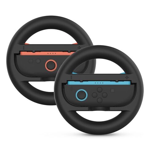 TNP Steering Wheel Racing for Nintendo Switch/OLED Joy-Con - Switch Wheels for Mario Kart & Racing Games, Controller Accessory Grip Handle Kit Attachment, (Blue & Red, 2 Pack) in Saudi Arabia
