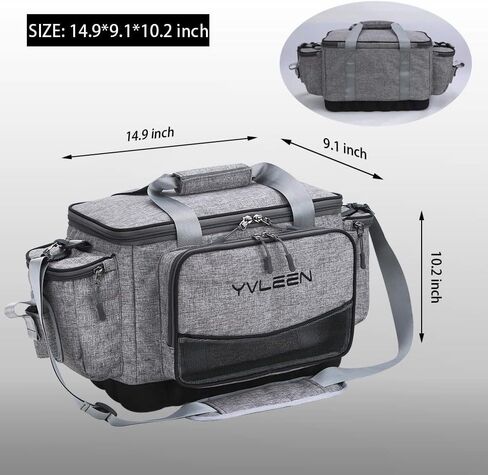 YVLEEN Fishing Tackle Box Bag - Outdoor Large Fishing Tackle Storage Bag - 100% Water-Resistant Polyester Material - Fishing Tackle Bags - Suitable for 3600 3700 Tackle Box in Saudi Arabia