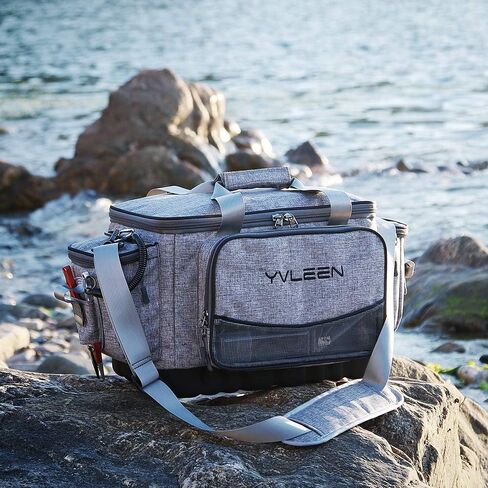YVLEEN Fishing Tackle Box Bag - Outdoor Large Fishing Tackle Storage Bag - 100% Water-Resistant Polyester Material - Fishing Tackle Bags - Suitable for 3600 3700 Tackle Box in Saudi Arabia