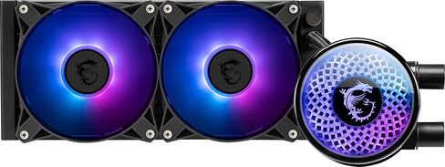 MSI MAG Coreliquid A12 240 - مبرد سائل لوحدة المعالجة المركزية AIO ARGB - مشعاع 240 مم - LGA 1700 جاهز - حامل كروي مزدوج 120 مم ARGB PWM Fans x2، رأس حاجز قابل للتدوير، LGA 1700/1851، AM5 / AM4، أسود in Saudi Arabia
