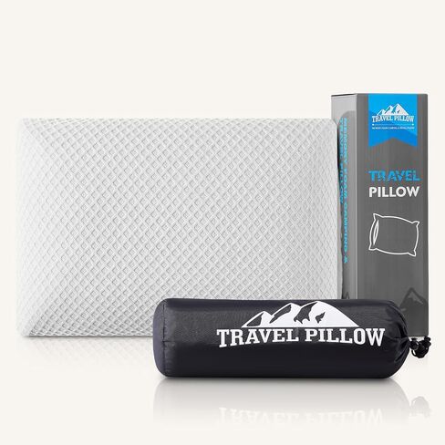 Travel Pillow Memory Foam Pillows, Camping Pillow-Compressible Medium Firm, Breathable Cover, Ideal Backpacking Hiking, Bed Pillows, Airplane and Car (Dark Grey, S) in Saudi Arabia