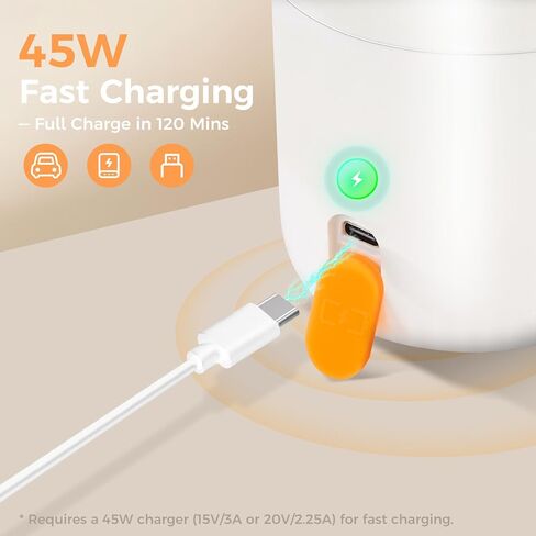 جهاز تسخين الزجاجات المحمول للسفر، تسخين سريع لمدة دقيقتين، تحكم دقيق في درجة الحرارة بأربعة مستويات، سعة كبيرة 12 أونصة، سخان حليب الأطفال أثناء التنقل لحليب الأم وتركيبة عمر بطارية طويل للتغذية الليلية in Kuwait