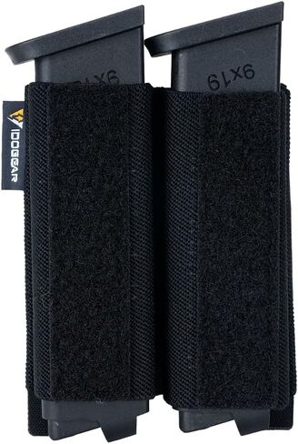 IDOGEAR Double 9mm Pistol Magazines Holder Elastic .45 Mag Holder with Hook Panel Attachment for MK5/D3CRM Chest Rig in Saudi Arabia