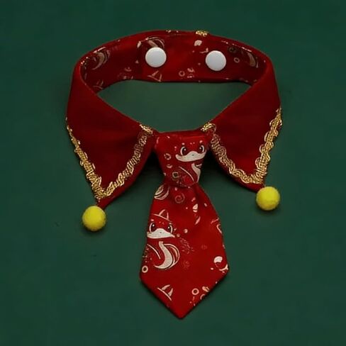 Christmas Dog Tie, Adjustable Scarf, Suitable for Small and Medium-Sized Pets, Party and Family Photos (Deep Red,XL(45-55cm)) in Saudi Arabia