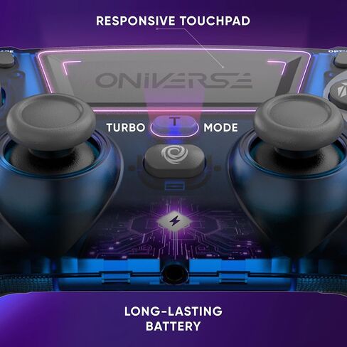 وحدة تحكم لاسلكية Oniverse لجهاز PS4 PS3 PC ANDROID iOS، مخرج سماعة الرأس، عصا التحكم بتأثير القاعة، بطارية قابلة لإعادة الشحن 1000 مللي أمبير في الساعة، أزرار ماكرو، Revolt Neptune Blue in Saudi Arabia