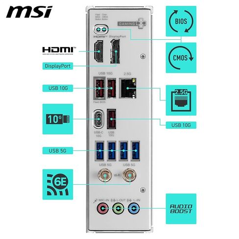 اللوحة الأم MSI B850 Gaming Plus WIFI6E، ATX - تدعم معالجات AMD Ryzen 9000/8000 / 7000، AM5 - DDR5 Memory Boost 8200+ MT/s (OC)، PCIe 4.0 x16، M.2 Gen5، Wi-Fi 6E، 2.5G LAN in Saudi Arabia