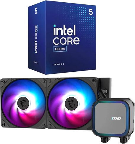 MICRO CENTER CPU AIO Combo - Ultra 5 245K Desktop Processor 14 cores up to 5.2 GHz with MAG CORELIQUID A13 240 CPU Liquid Cooler, Black in Kuwait