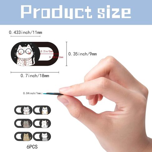 6Pcs 6 Styles Cat Camera Cover Slide Cute Animal Design Privacy Guard Webcam Protector Camera Blocker for Laptop Desktop Computer Tablet Phone Notebook Mini PC Accessories Home Office Use in Kuwait