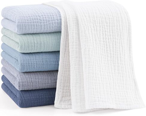 مجموعة من 6 قطع قماش تجشؤ كبيرة من الموسلين، 100% قطن ناعم للتجشؤ للأطفال للأولاد والبنات، 23.6 بوصة × 23.6 بوصة، خرق تبصق الحليب الماصة، أساسيات حديثي الولادة (طباعة وردية) in Kuwait