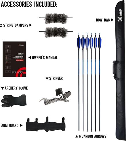 مجموعة القوس الطويل Sanlida Archery Royal X8 مقاس 68 بوصة بوزن 35 رطلًا ومجموعة القوس المنحني النبيلة مقاس 68 بوصة بوزن 34 رطلًا in Kuwait
