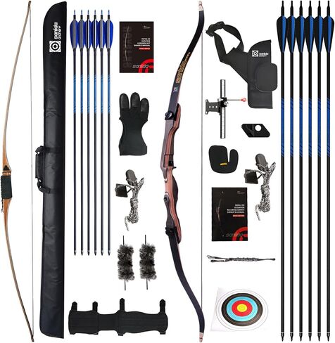 مجموعة القوس الطويل Sanlida Archery Royal X8 مقاس 68 بوصة بوزن 45 رطلًا ومجموعة القوس المنحني النبيلة مقاس 62 بوصة بوزن 24 رطلًا in Kuwait