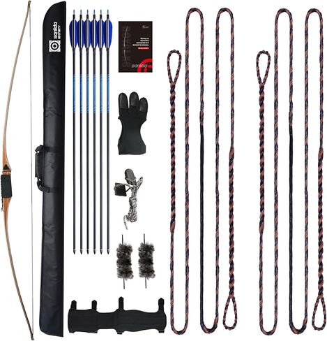 مجموعة القوس الطويل Sanlida Archery Royal X8 مقاس 68 بوصة بوزن 35 رطلًا وقطعتين من الأوتار الفلمنكية D97 in Kuwait