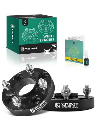 YHTAUTO 4x4.5 Hub Centric Wheel Spacers 1 Inch Fits Nissan Altima Maxima 200SX 240SX 300ZX, Infiniti G20 M30 4x114.3mm Tire Spacers w/ M12x1.25 Studs, 66.1mm Hub Bore 4 Lug 4PCS Black Spacers in Saudi Arabia