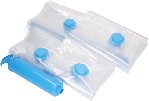 Vacuum Compression Bag Kit 8Pcs Reusable Storage Bags with Manual Air Pump for Clothes Quilts Plush Toys PA PE Material 40x60cm 50x70cm in Saudi Arabia