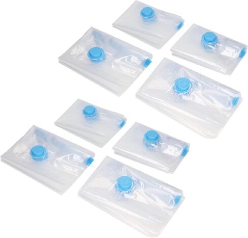 Vacuum Compression Bag Kit 8Pcs Reusable Storage Bags with Manual Air Pump for Clothes Quilts Plush Toys PA PE Material 40x60cm 50x70cm in Saudi Arabia