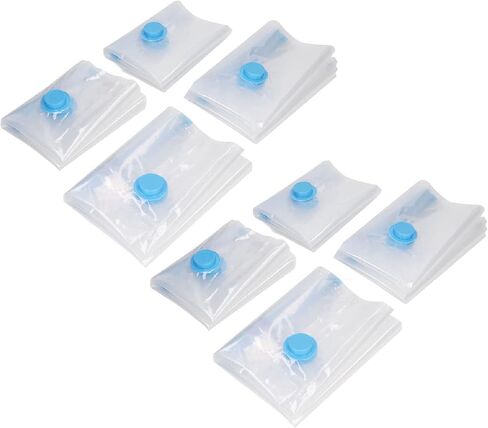 Vacuum Compression Bag Kit 8Pcs Reusable Storage Bags with Manual Air Pump for Clothes Quilts Plush Toys PA PE Material 40x60cm 50x70cm in Saudi Arabia