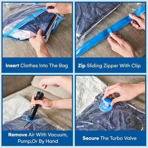 20-Pack Vacuum Storage Bags for Bedding & Clothes with Hand Pump - Space Saver Set in Saudi Arabia