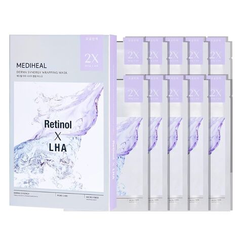 قناع التغليف التآزري من Mediheal Derma للعناية بالعيوب (10 عبوات) - تحسين العيب وتفتيح البشرة مع النياسيناميد والجلوتاثيون in Kuwait