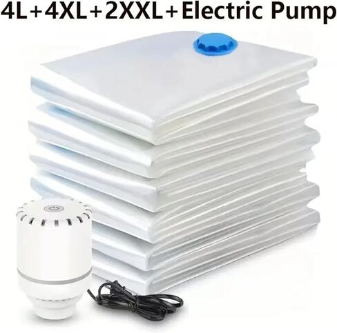 10-Pack Electric Pump Vacuum Bags - Double-Zipper Seal Storage Bags, suitable for quilts, clothes, mattresses, blankets. in Saudi Arabia