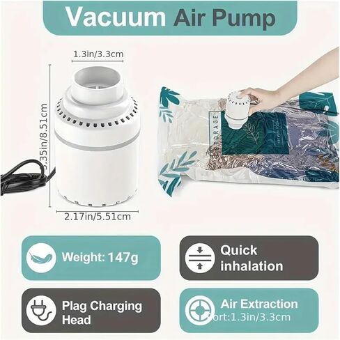 10-Pack Electric Pump Vacuum Bags - Double-Zipper Seal Storage Bags, suitable for quilts, clothes, mattresses, blankets. in Saudi Arabia