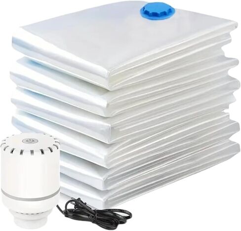 10-Pack Electric Pump Vacuum Bags - Double-Zipper Seal Storage Bags, suitable for quilts, clothes, mattresses, blankets. in Saudi Arabia