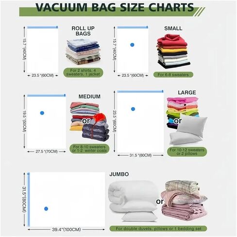 10-Pack Electric Pump Vacuum Bags - Double-Zipper Seal Storage Bags, suitable for quilts, clothes, mattresses, blankets. in Saudi Arabia