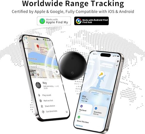 جهاز تعقب GPS للمركبات، يعمل مع Android وiOS Apple Find My، بدون رسوم شهرية أو اشتراك، جهاز تتبع مغناطيسي مخفي للسيارة، مكتشف العلامات الذكية الصغيرة للدراجات النارية والمفاتيح وحقائب السفر والأمتعة in Kuwait