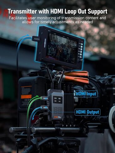 Lemorele Wireless Video Transmission System,656FT/200M Range - 1080P@60Hz Wireless HDMI Loopout,50ms Ultra Low Latency, Plug & Play, Multi-Scenario Streaming for Projector, Camera, Laptop(1TX and 1RX) in Kuwait