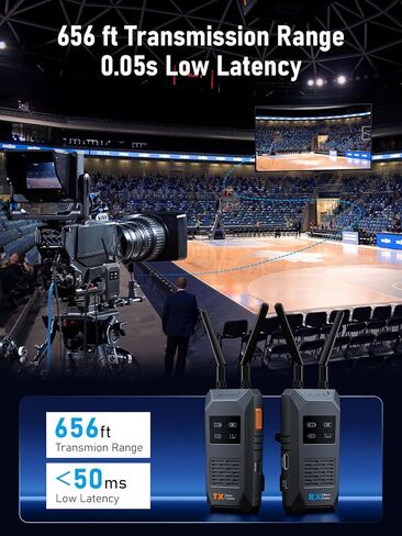 Lemorele Wireless Video Transmission System,656FT/200M Range - 1080P@60Hz Wireless HDMI Loopout,50ms Ultra Low Latency, Plug & Play, Multi-Scenario Streaming for Projector, Camera, Laptop(1TX and 1RX) in Kuwait