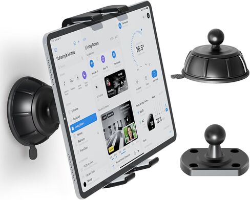 OHLPRO Tablet Wall Mount Holder 360° Rotating Adjustable Universal iPad Stand for Kitchen Office Warehouse, Upgraded Clip for 5"-13" Phone Tablets Galaxy Tabs Kindle Fire HD e-Reader Devices in Saudi Arabia