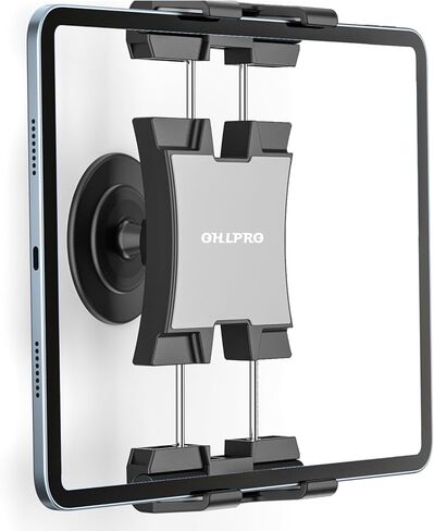 OHLPRO Tablet Wall Mount Holder 360° Rotating Adjustable Universal iPad Stand for Kitchen Office Warehouse, Upgraded Clip for 5"-13" Phone Tablets Galaxy Tabs Kindle Fire HD e-Reader Devices in Saudi Arabia