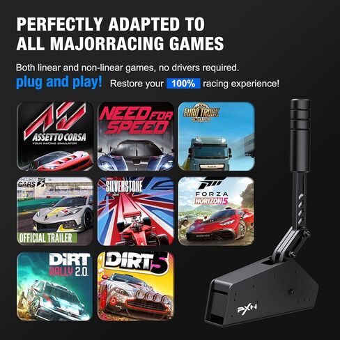 PXN HB S USB Handbrake for Sim Racing, PC Racing Handbrake | Alloy Build, 16-Bit Linear Sensor, Adjustable Force & Stroke, Spring & Damping, Desk Clamp – for Windows PC in Saudi Arabia
