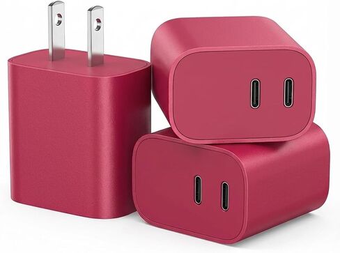 USB C Charger Block 3 Pack, Dual Port 20W Fast Wall Plug | 20W PD fast charging USB C block for iPhone 17 16 15 14 13 12 11, iPad Pro, iPad Air, AirPods and Apple Watch. (White) in Saudi Arabia