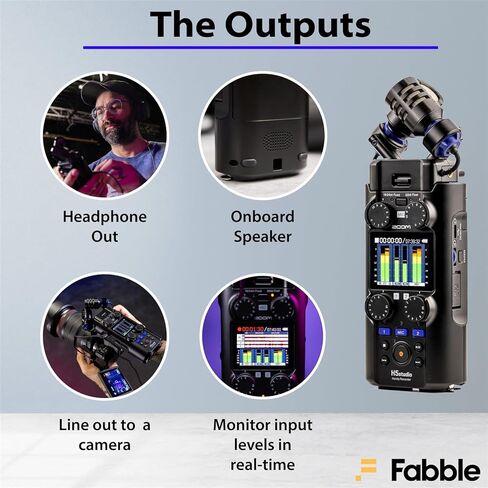 Zoom H5studio Handy Recorder Bundle with Official Accessory Pack, 32-Bit Float Recording, Detachable XY Microphone, 64GB microSDHC Card, Batteries, and Cleaning Cloth in Saudi Arabia