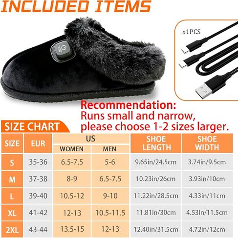 SEASAND Heated Slippers for Men and Women, Rechargeable Electric Foot Warmer, 3-Gear Electric Thick Warm Winter Heated Shoes for Feet Warmers in Saudi Arabia