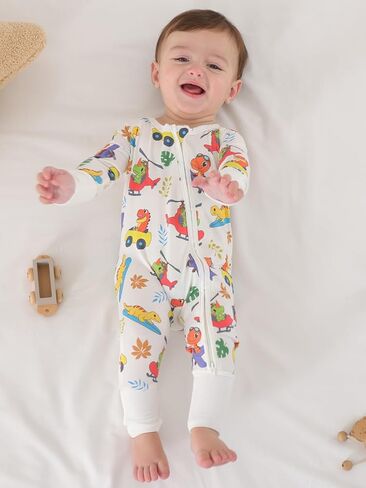 بيجامة GUISBY للأولاد الرضع Sleep N Play، ملابس أطفال، كم طويل، بدون قدم، Newborn-2T in Saudi Arabia
