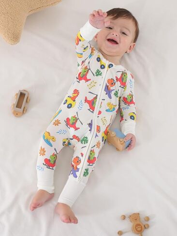 بيجامة GUISBY للأولاد الرضع Sleep N Play، ملابس أطفال، كم طويل، بدون قدم، Newborn-2T in Saudi Arabia