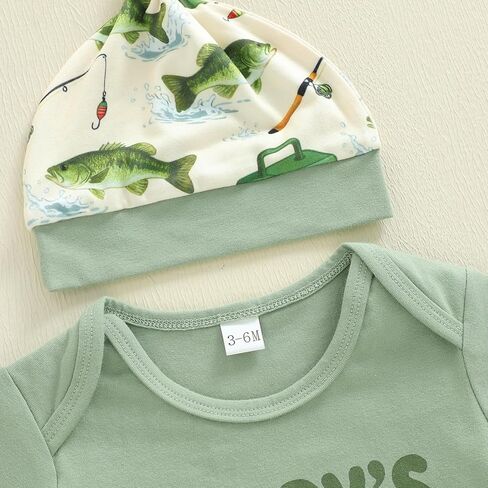GOOCHEER Newborn Baby Boy Clothes Fishing Short Sleeve Romper Shirt Tops Pants Hat Summer Spring Outfits Set in Saudi Arabia