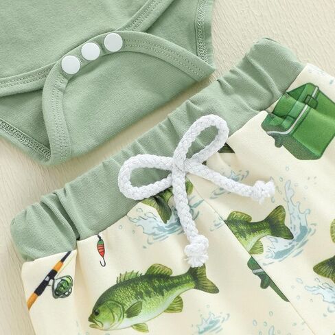 GOOCHEER Newborn Baby Boy Clothes Fishing Short Sleeve Romper Shirt Tops Pants Hat Summer Spring Outfits Set in Saudi Arabia