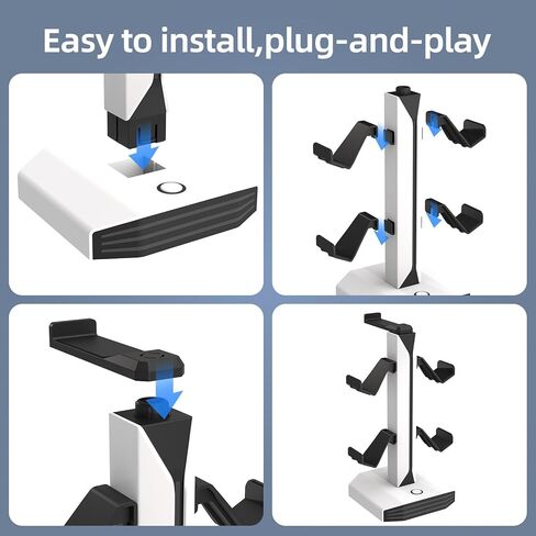 حامل وحدة تحكم الألعاب العالمية، حامل سماعة رأس بإضاءة RGB متعدد الألوان لجهاز PS5، وXbox، ومنظم مكتب التبديل in Kuwait