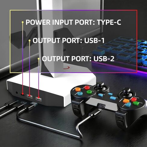 حامل وحدة تحكم الألعاب العالمية، حامل سماعة رأس بإضاءة RGB متعدد الألوان لجهاز PS5، وXbox، ومنظم مكتب التبديل in Kuwait