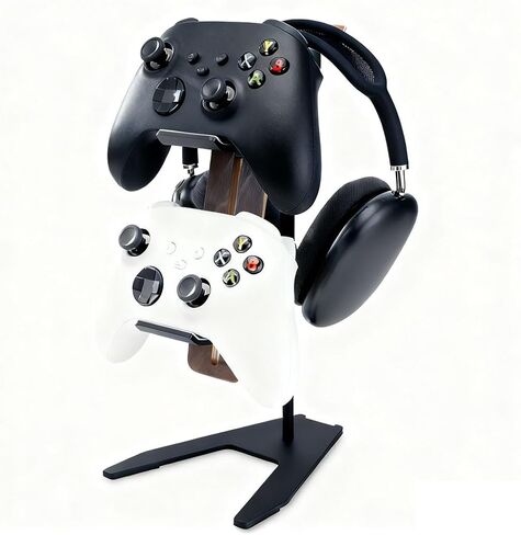 Controller Stand and Headphone Stand, Creative Wooden Controller Holder for Game Room Décor, Controller Stand for Desk, Fit Xbox, PS4, PS5 in Saudi Arabia