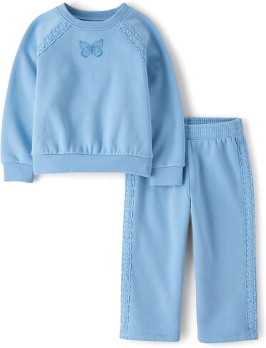 The Children's Place baby-girls And Toddler Active Long Sleeve Premium Fleece Sweatshirt and Pants, 2-piece Outfit Set in Saudi Arabia
