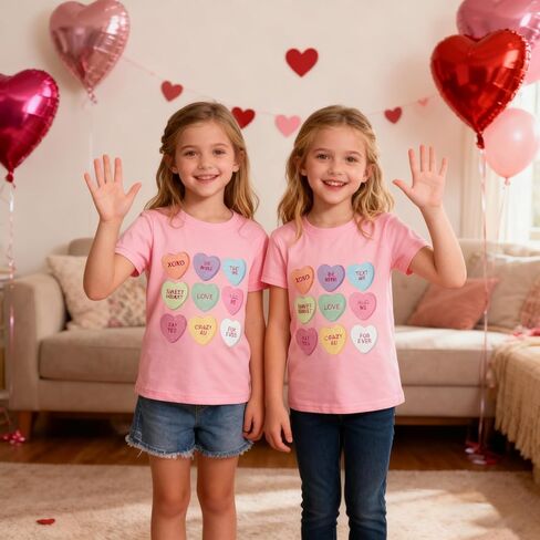 Todder Boys Girls Valentine's Shirt Kids Family Celebration Gifts Tees Tops 2-7 Years in Saudi Arabia