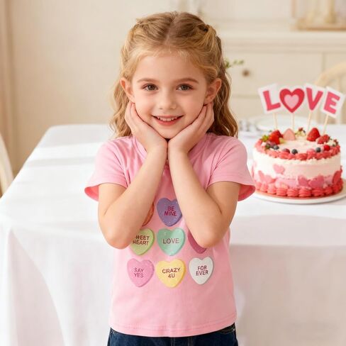 Todder Boys Girls Valentine's Shirt Kids Family Celebration Gifts Tees Tops 2-7 Years in Saudi Arabia
