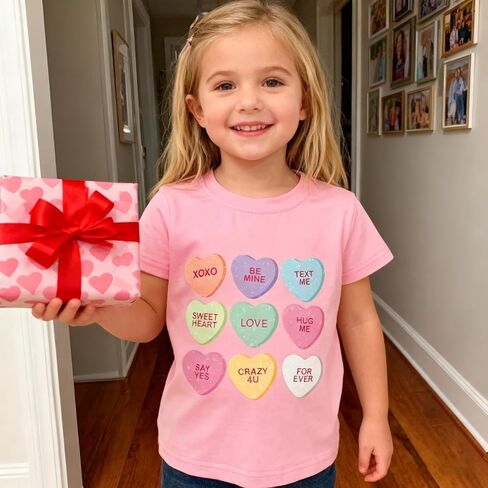 Todder Boys Girls Valentine's Shirt Kids Family Celebration Gifts Tees Tops 2-7 Years in Saudi Arabia