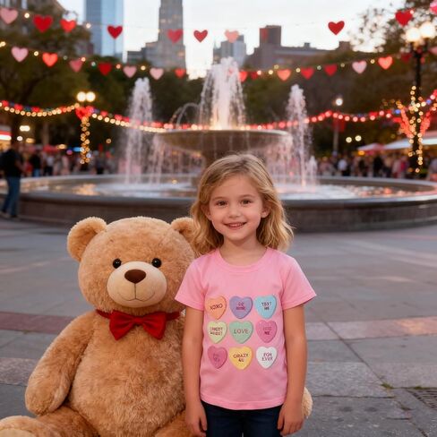 Todder Boys Girls Valentine's Shirt Kids Family Celebration Gifts Tees Tops 2-7 Years in Saudi Arabia