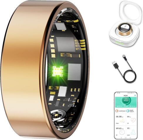 Smart Ring for Women & Men, Fitness Tracker with Heart Rate, Blood Oxygen, Blood Pressure, Sleep Monitoring, Step Counting, IP68 Waterproof for iPhone and Android Silver 8 in Saudi Arabia