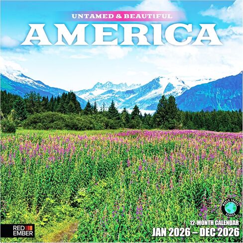 تقويم حائط RED EMBER Untamed & Beautiful National Parks 2026 لمدة 12 شهرًا | ورق سميك وقوي | هدية العيد | تقويم الطبيعة 2026 in Kuwait